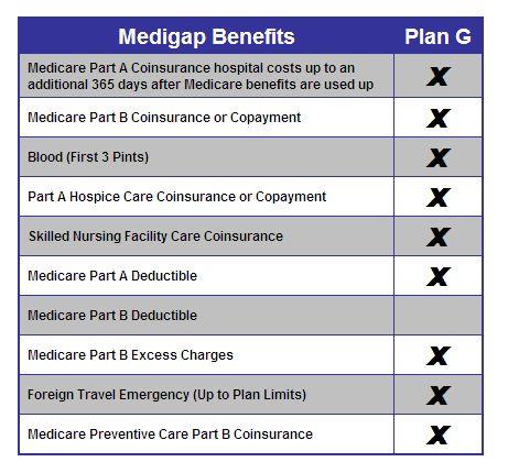 What are the Medicare Plan G benefits?