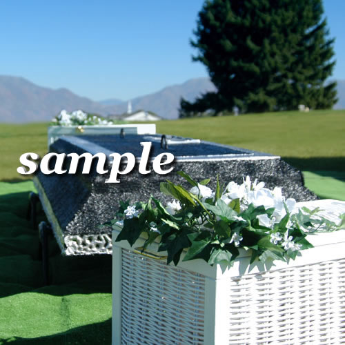 Funeral with Dove Basket - White Wicker