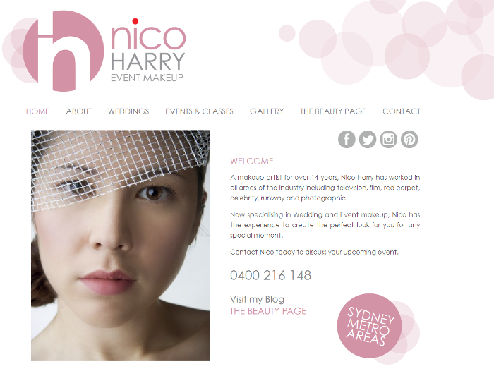 Makeup Artists Website Design