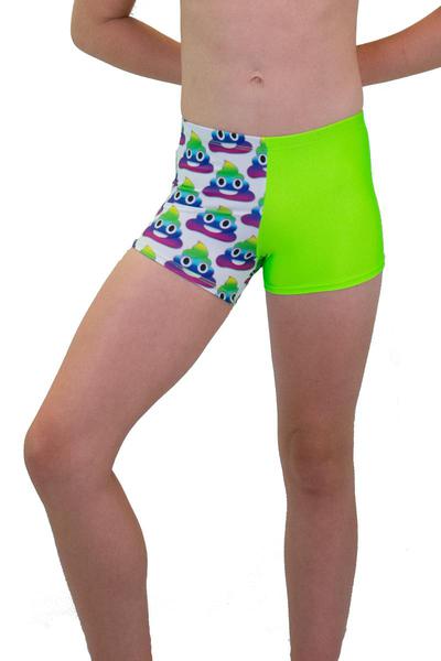 Rainbow and Lime Emoji Leotard Shorts