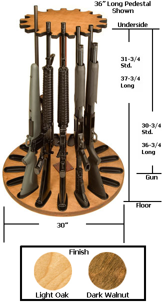 17 Gun Capacity Magnetic Rotary Gun Rack