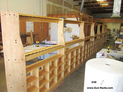 Single Level Gun Rack Long with Shelves