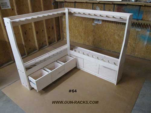 Single Gun Rack l shaped drawers