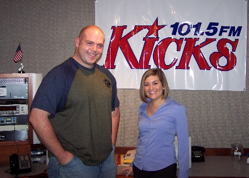 Jason Clark and Evelyn Kay at Kicks 101.5 FM