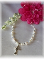 Swarovski and Freshwater Pearl First Communion Necklace