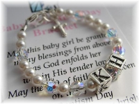 Baby Girl Personalized Baptism Bracelet