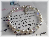 Baby Baptism Bracelet with Swarovski Crystals and pearls