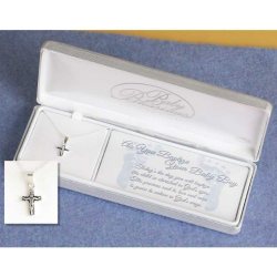 Sterling Silver Baby Boy Cross Necklace