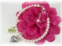 First Communion Bracelet White Freshwater Pearl Oh Holy Day