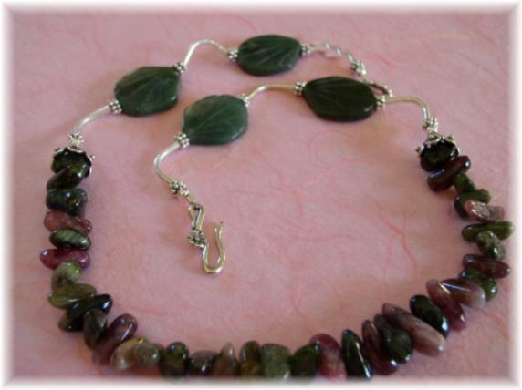Tourmaline and Moss Agate Necklace