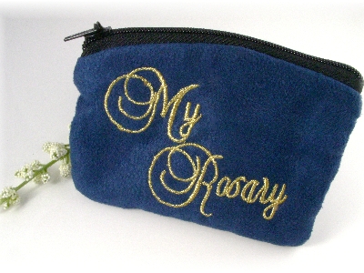 boys mens rosary case pouch navy