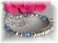 Swarovski crystal birthstone name bracelet