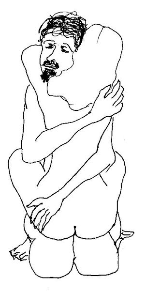 Sketch of nude couple by John Entrekin