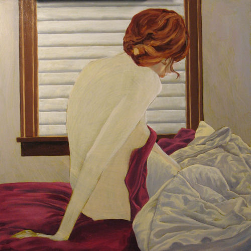 Natasha Waking, oil painting by John Entrekin, Stage 3