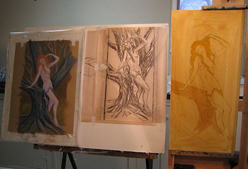 Drawings and easels for 
