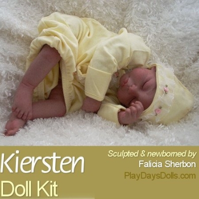 20-inch Kiersten Doll Kit comes unpainted, but this is an example of how she could look after being newborned.