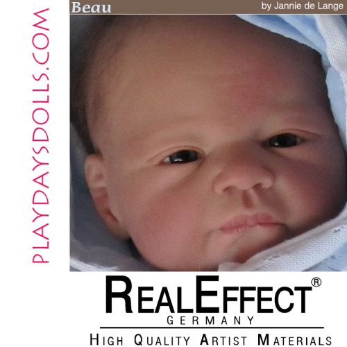 Beau Doll Kit comes unpainted, but this is an examples of how doll could look after reborning.
