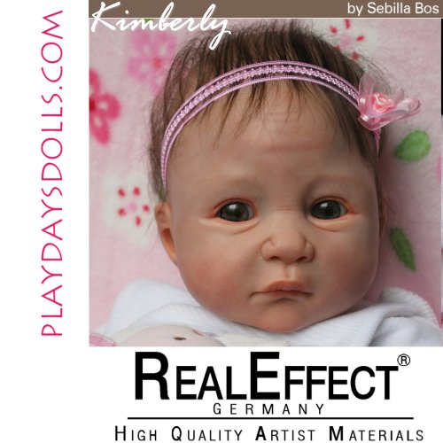 Kimberly Doll Kit comes unpainted, but this is an examples of how doll could look after reborning.