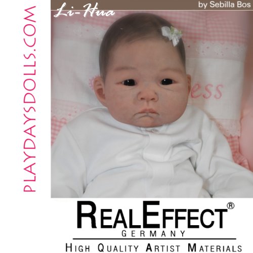 Li-Hua Doll Kit comes unpainted, but this is an examples of how doll could look after reborning.