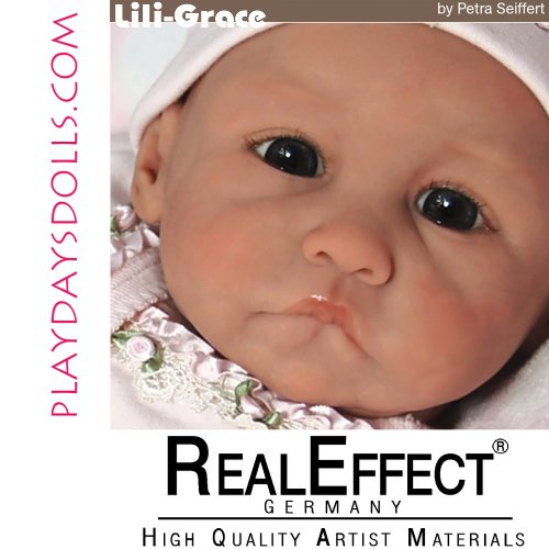 Lili-Grace Doll Kit comes unpainted, but this is an examples of how doll could look after reborning.