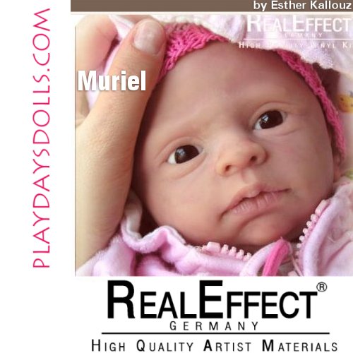 Muriel Doll Kit comes unpainted, but this is an examples of how doll could look after reborning.