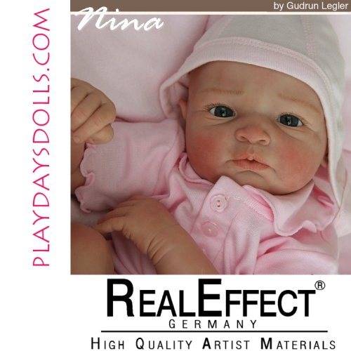 Nina Doll Kit comes unpainted, but this is an examples of how doll could look after reborning.