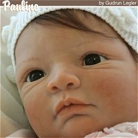 Pauline Doll Kit comes unpainted, but this is an examples of how doll could look after reborning.