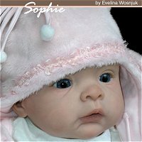 Sophie Doll Kit comes unpainted, but this is an examples of how doll could look after reborning.