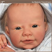 Tom Doll Kit comes unpainted, but this is an examples of how doll could look after reborning.