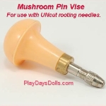 Mushroom-shaped pin vise for use with UNcut felting needles