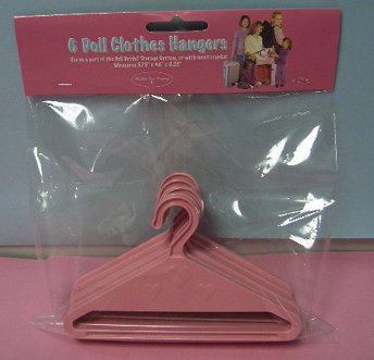 Doll Clothes Hangers (shown in pink)