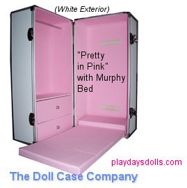 Pretty in Pink Doll Trunk with Removable Bed