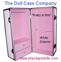 Pretty in Pink Doll Trunk with White Exterior