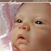 Celine Doll Kit comes unpainted, but this is an examples of how doll could look after reborning.