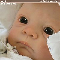 Vivien Doll Kit comes unpainted, but this is an examples of how doll could look after reborning.