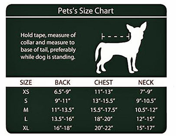 leg avenue bumble bee size chart for dogs