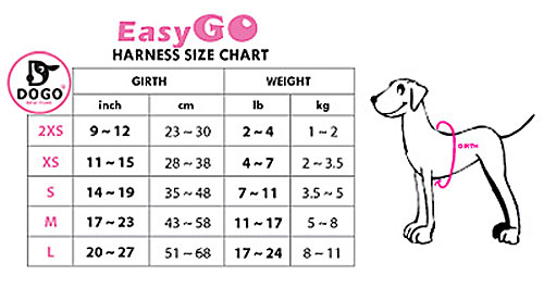easygo size chart harness