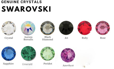 swavorski crystals color chart