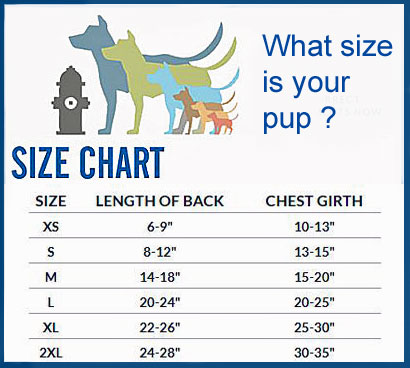 Pet Jersey Size Chart