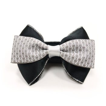 EasyBOW black and grey dog collar bow tie