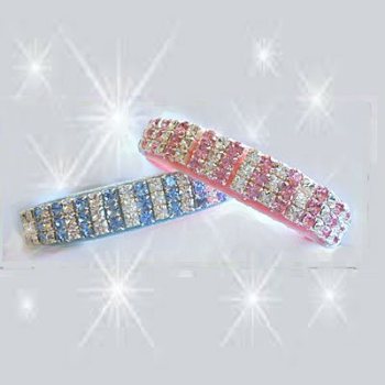 Pastel Colored Collar with pink and white or blue and white crystals