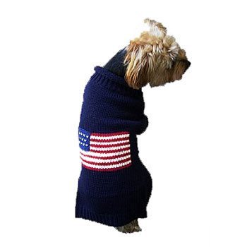 blue american flag dog sweater