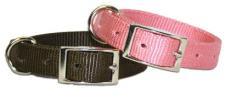 Leathers Brothers Hickory Brown/Carnation Pink Nylon Dog Collar