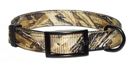 Leather Brothers Advantage Wetlands Camouflage Nylon Dog Collar with D-Ring in the front or Ring in the center.