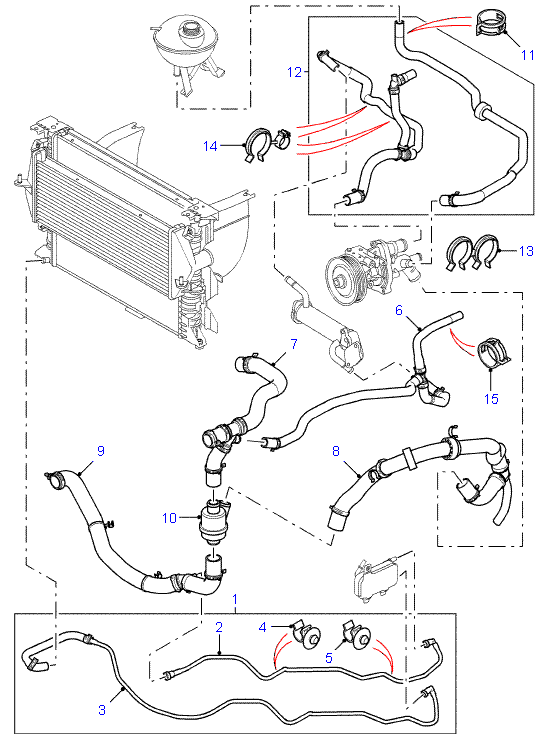 Land Rover Parts - RADIATOR HOSES land rover county wiring diagram 
