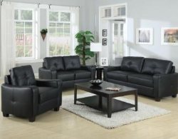 Dasani Black Leather Sofa|Leather Living Room Furniture