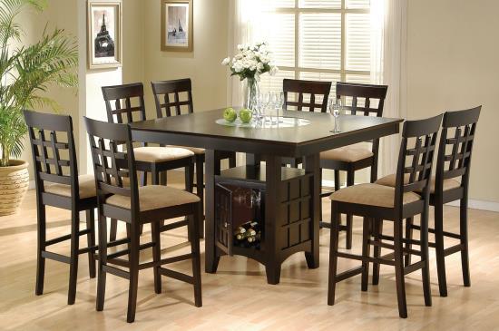 Counter Height Dining Set with Built In Wine Rack - Discount Furniture 