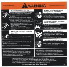 Lincoln Welders Pipeliner Warning Decal Part Number M-16197 