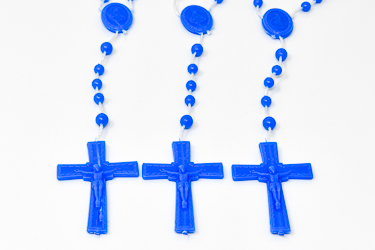 10 x Acrylic Blue Rosary Beads.