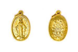 Gold Oval Miraculous Medal.